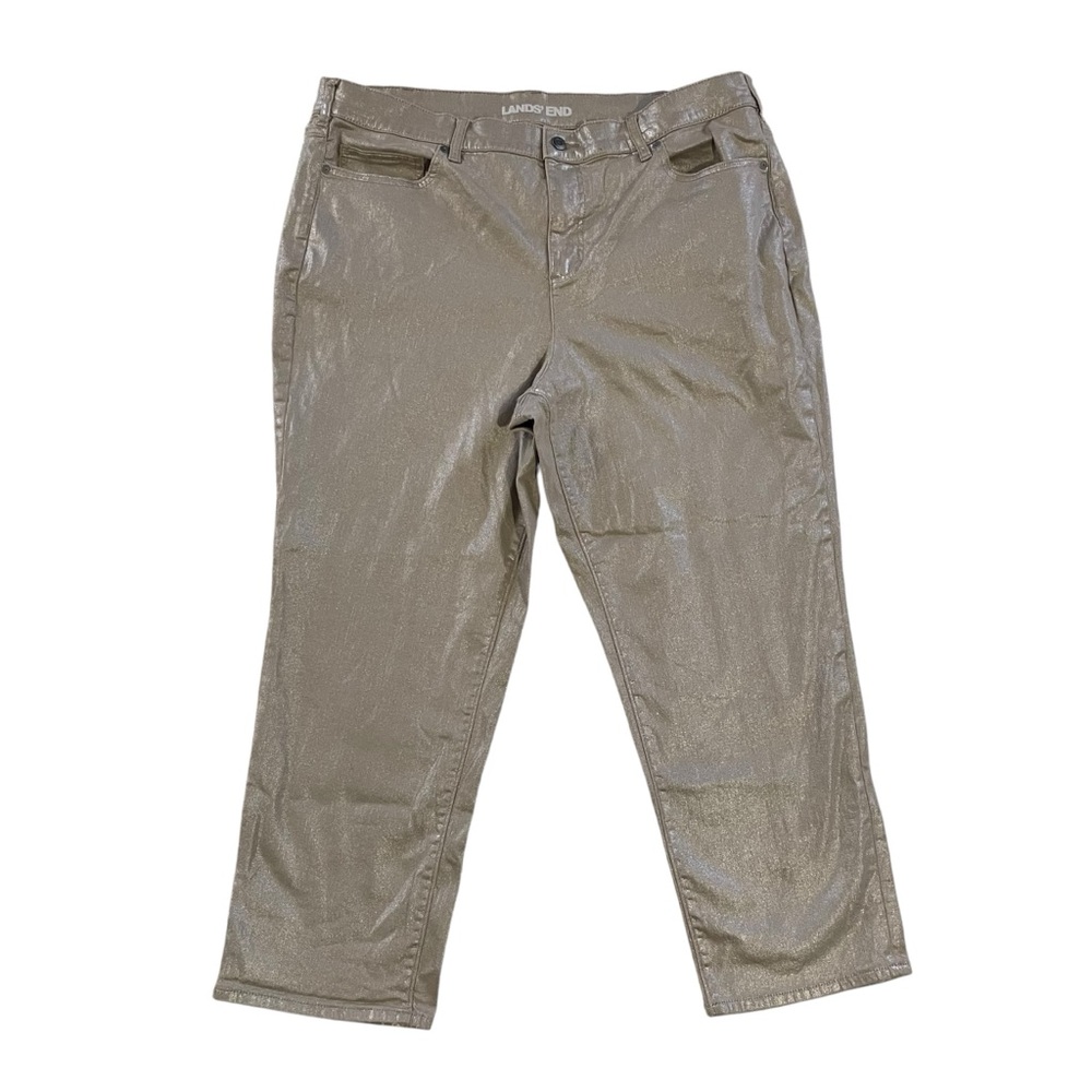 Lands' End Women’s Shimmery Gold Jean Style Pants size 20 W
